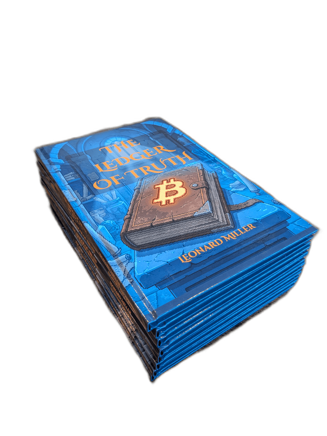 A stack of The Ledger of Truth hardback copies